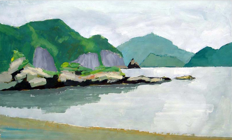 Painting of a beach in Amakusa