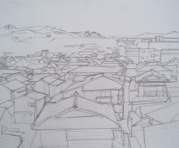 Sketch of houses in Hondo